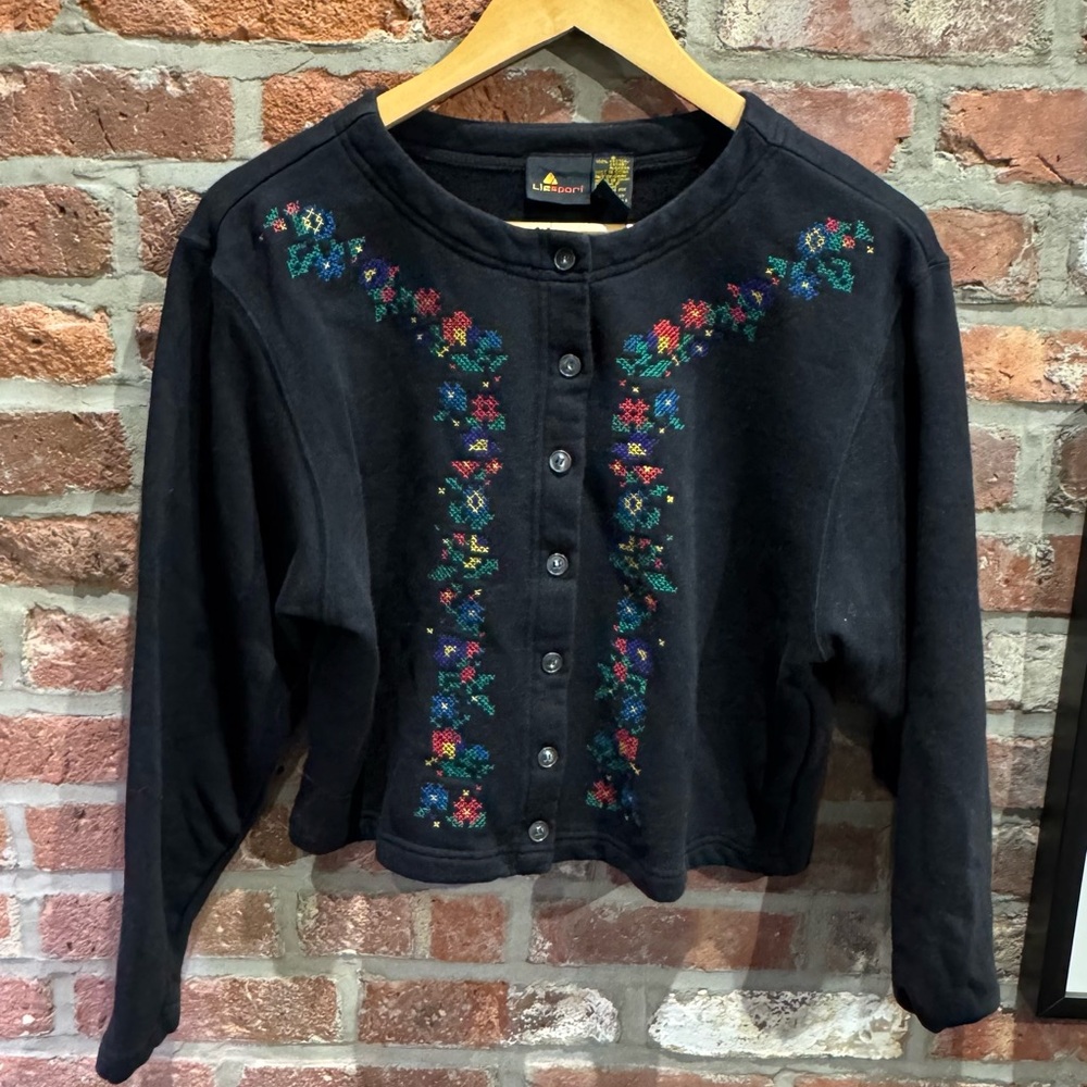 Liz Claiborne Vintage Cropped Cardigan Sweatshirt